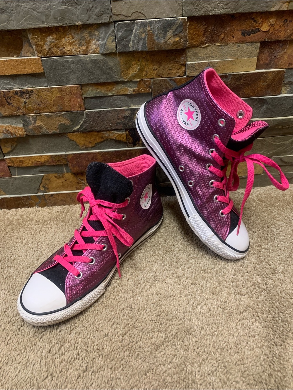 Converse High-Top Sneakers in Pink and Purple Gradient 5/7 37.5